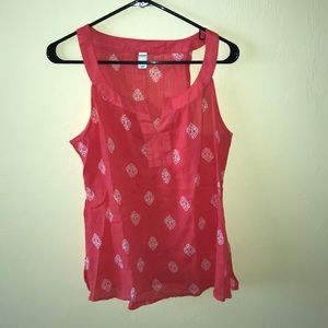 Coral Color Sheer Tank Top